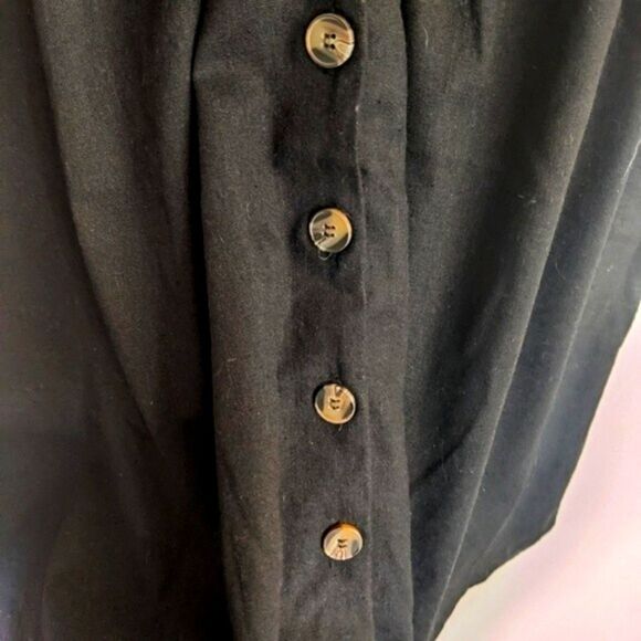 E & M sweet little black mini dress, button up, tie sleeves - M - Picture 3 of 5